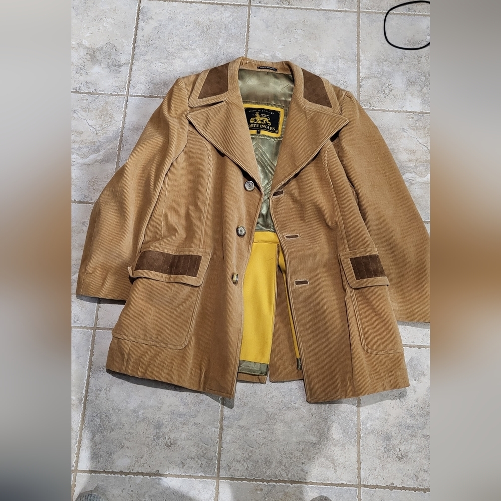 Vintage Mens Corteroy Jacket Made in Spain by courte ingles